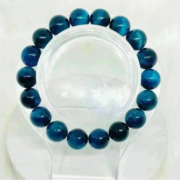 Blue Tiger Eye Stone Bracelet - Picture 2 of 7